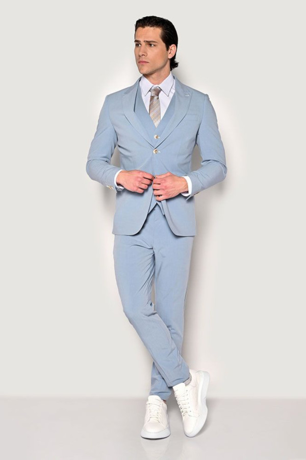 SOGO ΑΝΔΡΙΚΟ ΚΟΣΤΟΥΜΙ ΜΕ ΓΙΛΕΚΟ SLIM FIT ΣΙΕΛ 24032-706-272