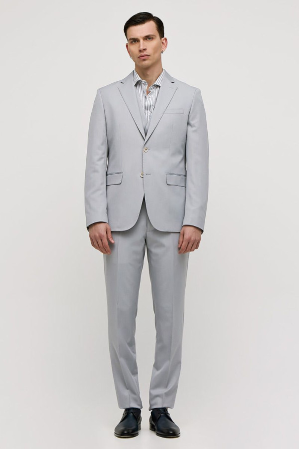 Ανδρικό κοστούμι Sogo με γιλέκο γκρί ανοικτό slim fit 25032-702-271