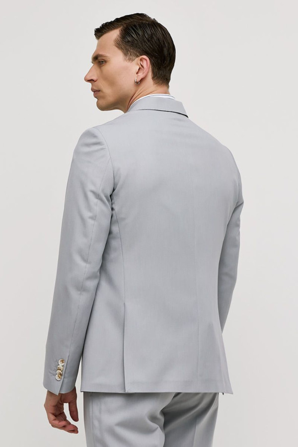 Ανδρικό κοστούμι Sogo με γιλέκο γκρί ανοικτό slim fit 25032-702-271