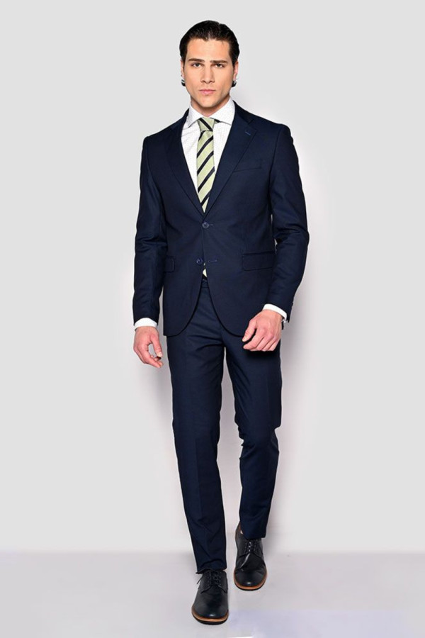 SOGO ΑΝΔΡΙΚΟ ΚΟΣΤΟΥΜΙ ΜΕ ΜΙΚΡΟΣΧΕΔΙΟ REGULAR FIT ΜΠΛΕ 24032-201-273