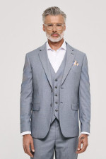 Ανδρικό κοστούμι με γιλέκο Sogo γκρι regular fit 26032-401-283