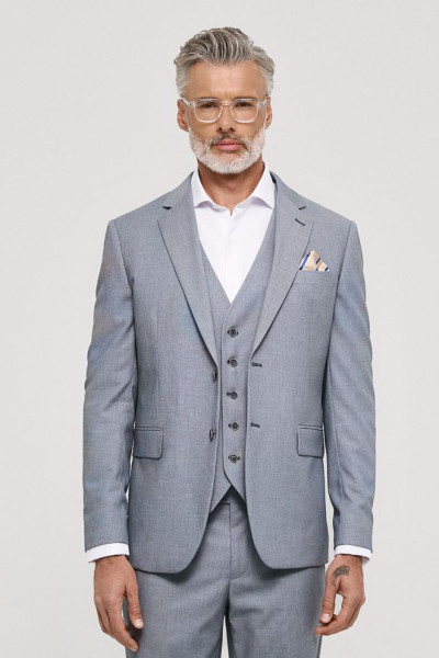 Ανδρικό κοστούμι με γιλέκο Sogo γκρι regular fit 26032-401-283