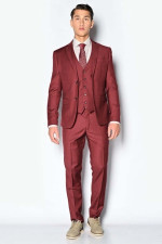 SOGO ΑΝΔΡΙΚΟ ΚΟΣΤΟΥΜΙ ΜΕ ΓΙΛΕΚΟ SLIM FIT BORDEAUX  23032-701-101