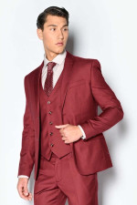 SOGO ΑΝΔΡΙΚΟ ΚΟΣΤΟΥΜΙ ΜΕ ΓΙΛΕΚΟ SLIM FIT BORDEAUX  23032-701-101