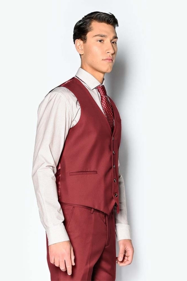 SOGO ΑΝΔΡΙΚΟ ΚΟΣΤΟΥΜΙ ΜΕ ΓΙΛΕΚΟ SLIM FIT BORDEAUX  23032-701-101