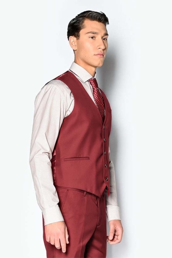 SOGO ΑΝΔΡΙΚΟ ΚΟΣΤΟΥΜΙ ΜΕ ΓΙΛΕΚΟ SLIM FIT BORDEAUX  23032-701-101