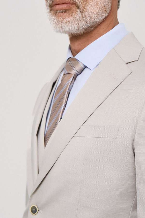 Ανδρικό κοστούμι Sogo με γιλέκο slim fit πάγος formal 26032-701-292