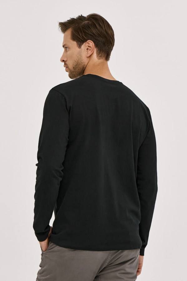 CAMARO ΑΝΔΡΙΚΗ ΜΠΛΟΥΖΑ T-SHIRT ΜΑΚΡΥΜΑΝΙΚΗ ΒΑΜΒΑΚΕΡΗ ΜΑΥΡΟ 25527-545-751