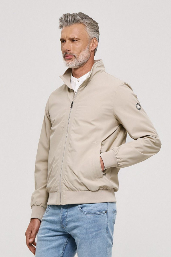 Ανδρικό ανοιξιάτικο μπουφάν Brokers μπεζ ελαφρύ jacket με λάστιχο 26010-107-078 Ανδρικό ανοιξιάτικο μπουφάν Brokers μπεζ ελαφρύ jacket με λάστιχο 26010-107-078