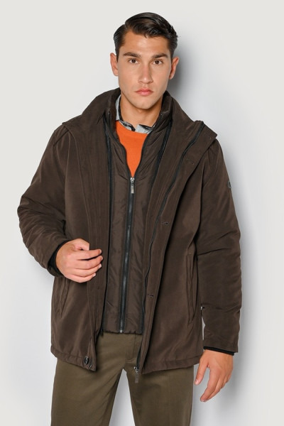 SOGO MEN'S JACKET WITH DETACHABLE PATTERN BROWN 23530-391-071