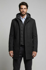 SOGO ΑΝΔΡΙΚΟ ΗΜΙΠΑΛΤΟ ΜΕ ΑΠΟΣΠΩΜΕΝΗ ΜΟΣΤΡΑ ΑΝΘΡΑΚΙ 25530-734-097