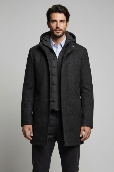 SOGO ΑΝΔΡΙΚΟ ΗΜΙΠΑΛΤΟ ΜΕ ΑΠΟΣΠΩΜΕΝΗ ΜΟΣΤΡΑ ΑΝΘΡΑΚΙ 25530-734-097