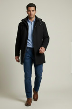 SOGO ΑΝΔΡΙΚΟ ΗΜΙΠΑΛΤΟ ΜΕ ΑΠΟΣΠΩΜΕΝΗ ΚΟΥΚΟΥΛΑ ΜΑΥΡΟ 25530-732-094