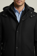 SOGO ΑΝΔΡΙΚΟ ΗΜΙΠΑΛΤΟ ΜΕ ΑΠΟΣΠΩΜΕΝΗ ΚΟΥΚΟΥΛΑ ΜΑΥΡΟ 25530-732-094