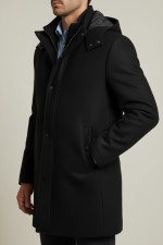 SOGO ΑΝΔΡΙΚΟ ΗΜΙΠΑΛΤΟ ΜΕ ΑΠΟΣΠΩΜΕΝΗ ΚΟΥΚΟΥΛΑ ΜΑΥΡΟ 25530-732-094