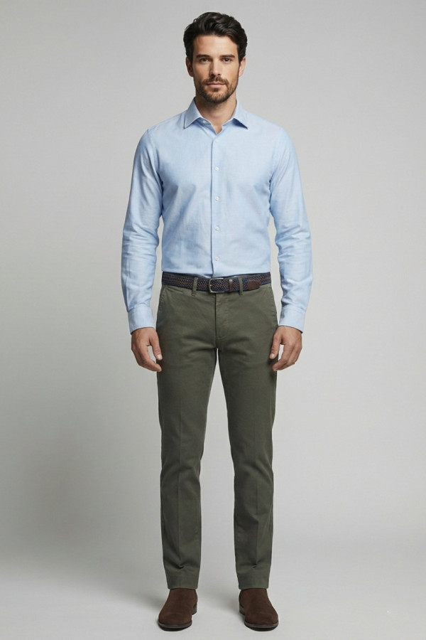 VISCONTI ΑΝΔΡΙΚΟ ΠΑΝΤΕΛΟΝΙ ΒΑΜΒΑΚΕΡΟ ΜΕ ΜΙΚΡΟΣΧΕΔΙΟ ΚΑΙ ΖΩΝΗ ΧΑΚΙ 2825-7