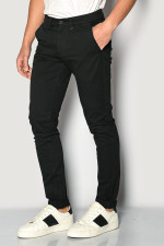 Ανδρικό παντελόνι Brokers chino μαύρο βαμβακερό slim fit 26014-402-451