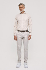 Ανδρικό παντελόνι Sogo sand slim fit βαμβακερό με ζώνη 26034-496-484