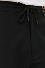 Ανδρικό λινό παντελόνι μαύρο με λάστιχο & κορδόνι – Brokers - 26014-108-487