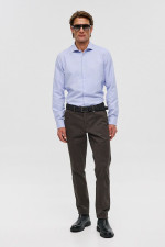 Ανδρικό chino παντελόνι Sogo ανθρακί slim fit βαμβακερό με ζώνη 26534-293-484