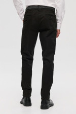 Ανδρικό chino παντελόνι Sogo μαύρο slim fit βαμβακερό με ζώνη 26534-293-484