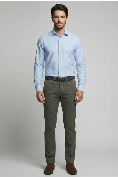 VISCONTI ΑΝΔΡΙΚΟ ΠΑΝΤΕΛΟΝΙ ΒΑΜΒΑΚΕΡΟ ΜΕ ΜΙΚΡΟΣΧΕΔΙΟ ΚΑΙ ΖΩΝΗ ΧΑΚΙ 2825-7