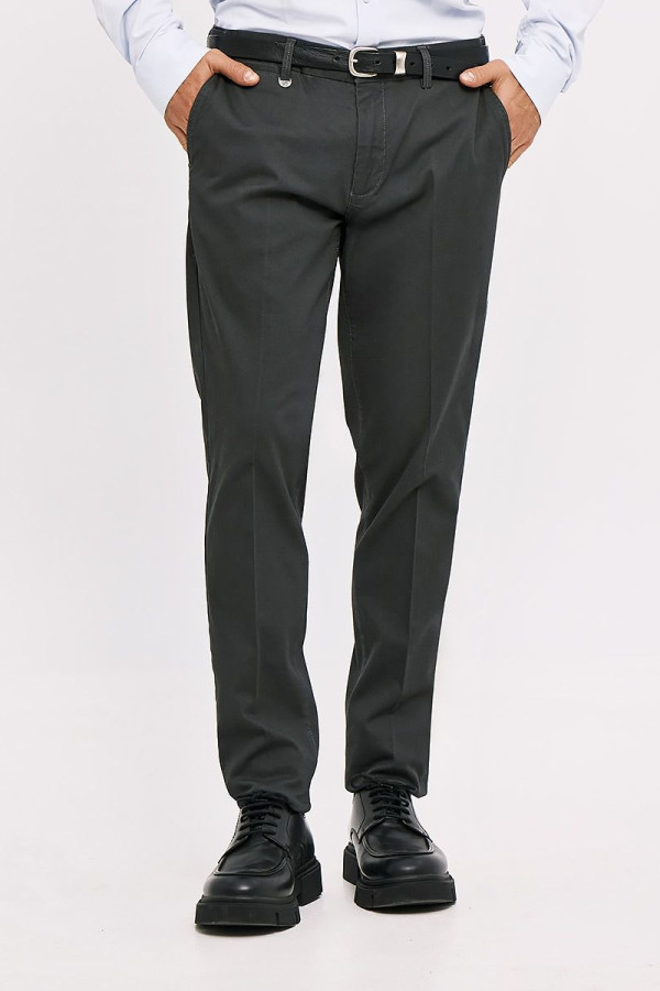 SOGO ΑΝΔΡΙΚΟ ΠΑΝΤΕΛΟΝΙ CHINOS ΒΑΜΒΑΚΕΡΟ SLIM FIT ΑΝΘΡΑΚΙ 25534-492-485