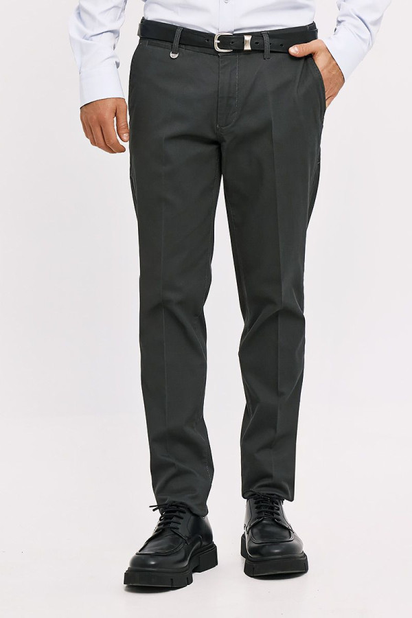 SOGO ΑΝΔΡΙΚΟ ΠΑΝΤΕΛΟΝΙ CHINOS ΒΑΜΒΑΚΕΡΟ SLIM FIT ΑΝΘΡΑΚΙ 25534-492-485