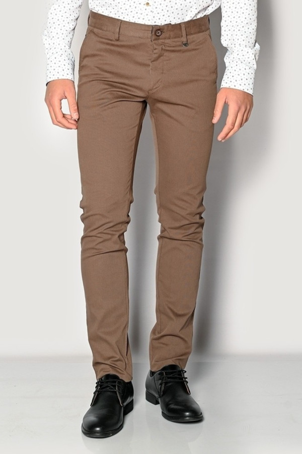 SOGO ΑΝΔΡΙΚΟ ΠΑΝΤΕΛΟΝΙ SLIM FIT ΒΑΜΒΑΚΕΡΟ ΜΕ ΜΙΚΡΟΣΧΕΔΙΟ ΠΟΥΡΟ 22534-404-33