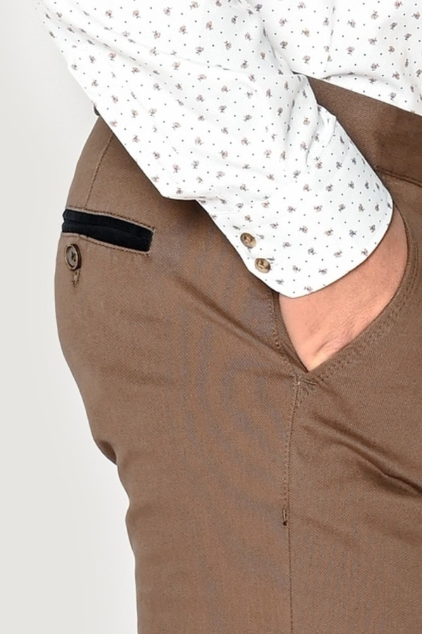 SOGO ΑΝΔΡΙΚΟ ΠΑΝΤΕΛΟΝΙ SLIM FIT ΒΑΜΒΑΚΕΡΟ ΜΕ ΜΙΚΡΟΣΧΕΔΙΟ ΠΟΥΡΟ 22534-404-33