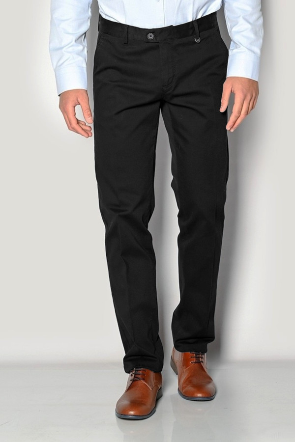 SOGO ΑΝΔΡΙΚΟ ΠΑΝΤΕΛΟΝΙ CHINO ΜΕ ΣΧΕΔΙΟ ΣΤΗΝ ΥΦΑΝΣΗ REGULAR FIT ΜΑΥΡΟ 22534-201-33