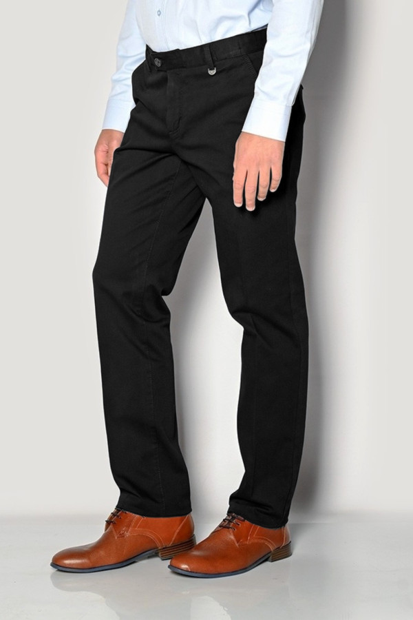 SOGO ΑΝΔΡΙΚΟ ΠΑΝΤΕΛΟΝΙ CHINO ΜΕ ΣΧΕΔΙΟ ΣΤΗΝ ΥΦΑΝΣΗ REGULAR FIT ΜΑΥΡΟ 22534-201-33