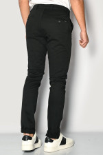Ανδρικό παντελόνι Brokers chino μαύρο βαμβακερό slim fit 26014-402-451