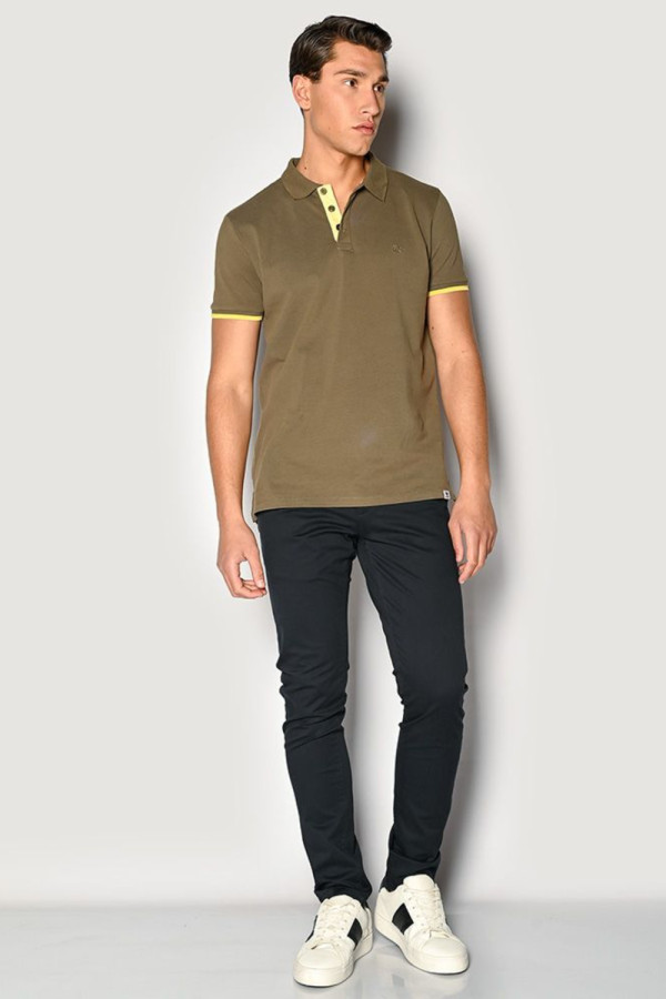 Ανδρικό παντελόνι Brokers chino μπλε βαμβακερό slim fit 26014-402-451