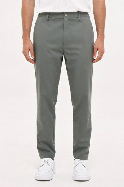 Ανδρικό παντελόνι Brokers χακί tapered fit με λάστιχο στη μέση 26014-842-492