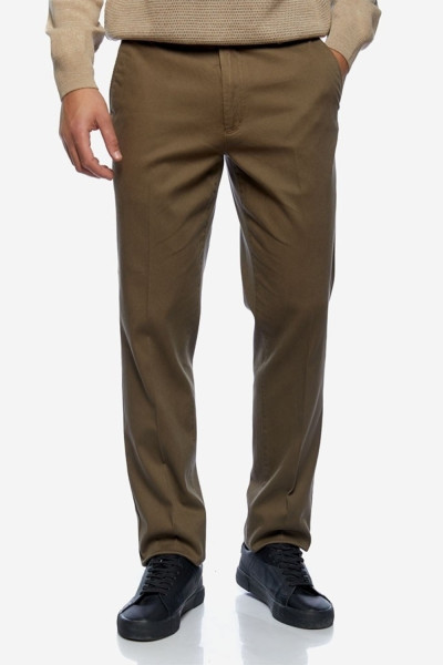 SOGO MEN'S CHINO REGULAR FIT COTTON PANTS WITH BEIGE MINI PATTERN 22534-201-35