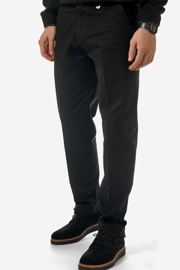SOGO ΑΝΔΡΙΚΟ ΠΑΝΤΕΛΟΝΙ CHINO ΒΑΜΒΑΚΕΡΟ REGULAR FIT ΜΑΥΡΟ 22534-201-31