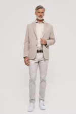 Ανδρικό παντελόνι Sogo sand slim fit βαμβακερό με ζώνη 26034-496-484