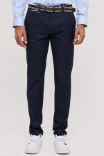 Ανδρικό παντελόνι Sogo navy blue slim fit βαμβακερό με ζώνη 26034-496-484 Ανδρικό παντελόνι Sogo navy blue slim fit βαμβακερό με ζώνη 26034-496-484