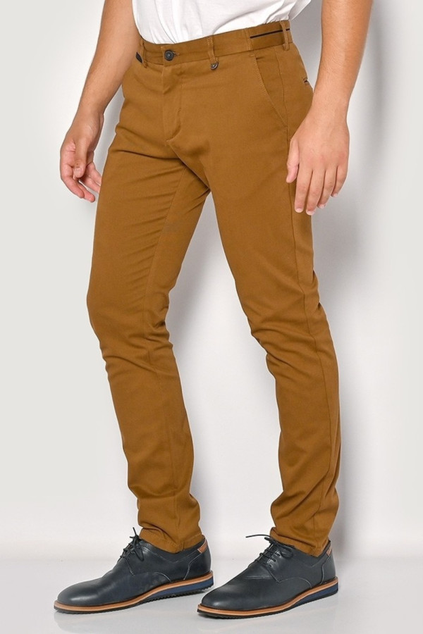 SOGO ΑΝΔΡΙΚΟ ΠΑΝΤΕΛΟΝΙ ΜΕ ΜΙΚΡΟΣΧΕΔΙΟ SLIM FIT ΚΑΜΕΛ 22534-403-33
