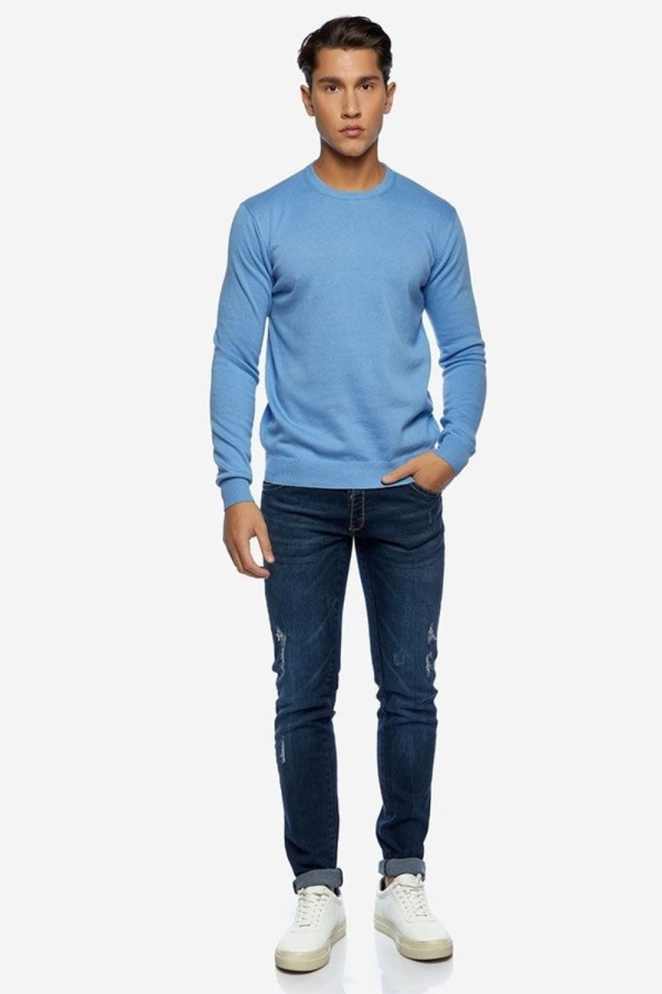 CAMARO ΑΝΔΡΙΚΗ ΠΛΕΚΤΗ ΜΠΛΟΥΖΑ SLIM FIT ΒΑΜΒΑΚΕΡΗ ΣΙΕΛ 24579-914-951