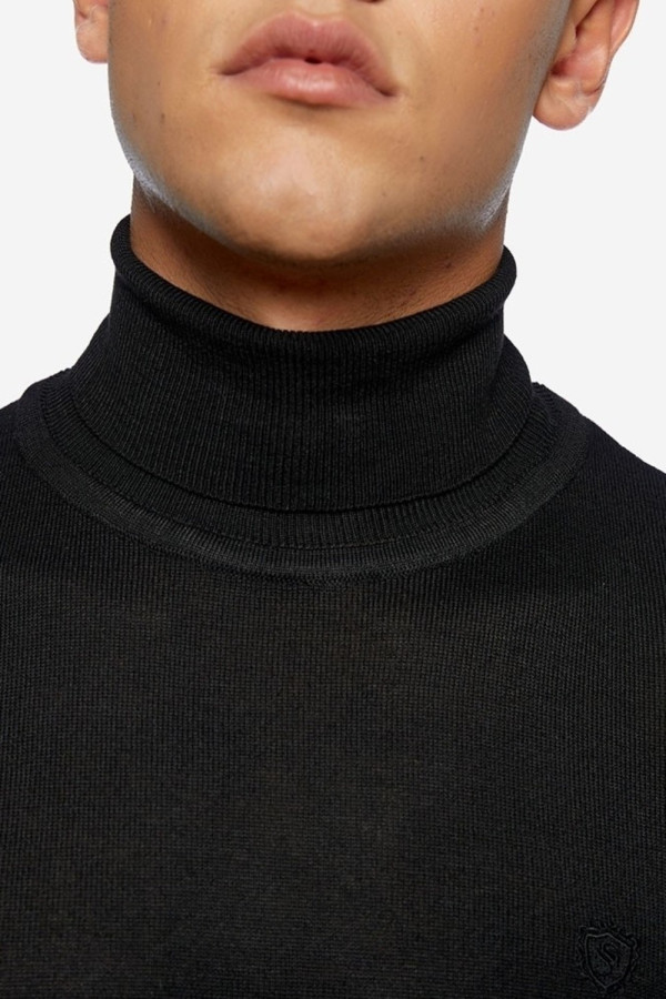 SOGO ΑΝΔΡΙΚΗ ΜΠΛΟΥΖΑ ΠΛΕΚΤΗ ΖΙΒΑΓΚΟ CLASSIC FIT ΜΑΥΡΟ 22539-401-12
