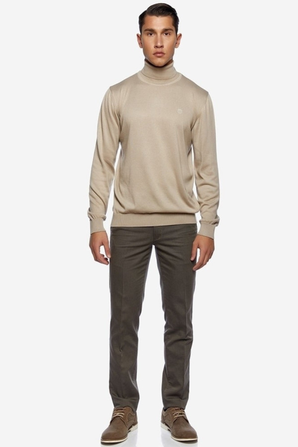 SOGO ΑΝΔΡΙΚΗ ΜΠΛΟΥΖΑ ΠΛΕΚΤΗ ΖΙΒΑΓΚΟ CLASSIC FIT ΜΠΕΖ 22539-401-12