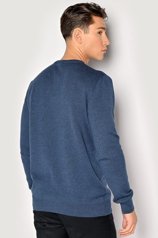 SOGO ΑΝΔΡΙΚΟ ΠΛΕΚΤΟ ΠΟΥΛΟΒΕΡ ΛΑΙΜΟΚΟΨΗ REGULAR FIT INDIGO 22539-192-932