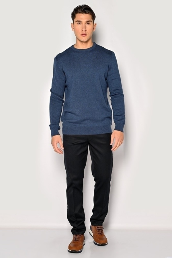 SOGO ΑΝΔΡΙΚΟ ΠΛΕΚΤΟ ΠΟΥΛΟΒΕΡ ΛΑΙΜΟΚΟΨΗ REGULAR FIT INDIGO 22539-192-932