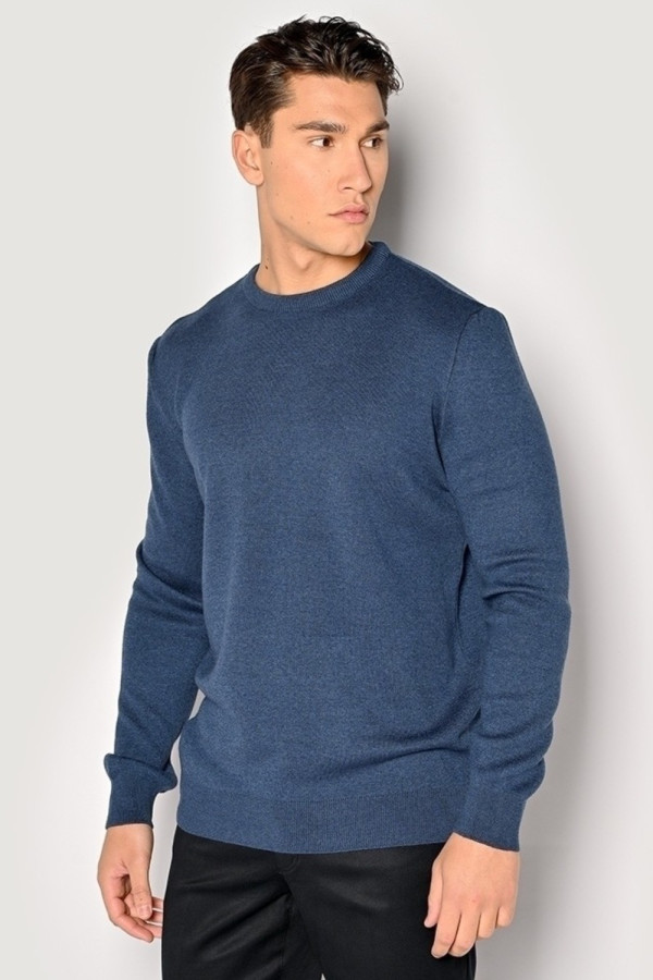 SOGO ΑΝΔΡΙΚΟ ΠΛΕΚΤΟ ΠΟΥΛΟΒΕΡ ΛΑΙΜΟΚΟΨΗ REGULAR FIT INDIGO 22539-192-932