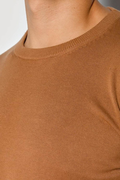 CAMARO ΑΝΔΡΙΚΗ ΠΛΕΚΤΗ ΜΠΛΟΥΖΑ SLIM FIT ΒΑΜΒΑΚΕΡΗ CAMEL 24579-914-951