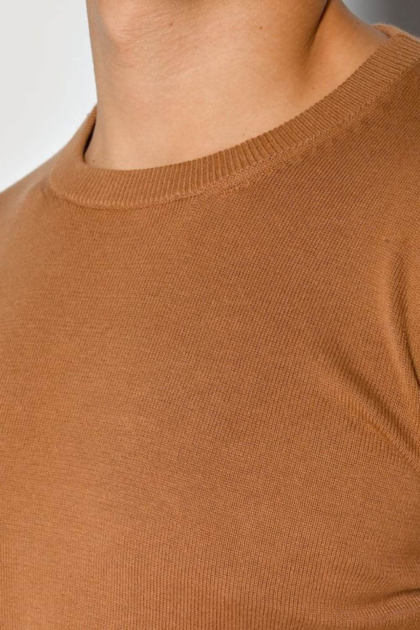 CAMARO ΑΝΔΡΙΚΗ ΠΛΕΚΤΗ ΜΠΛΟΥΖΑ SLIM FIT ΒΑΜΒΑΚΕΡΗ CAMEL 24579-914-951