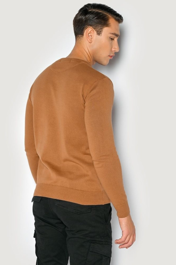 CAMARO ΑΝΔΡΙΚΗ ΠΛΕΚΤΗ ΜΠΛΟΥΖΑ SLIM FIT ΒΑΜΒΑΚΕΡΗ CAMEL 24579-914-951