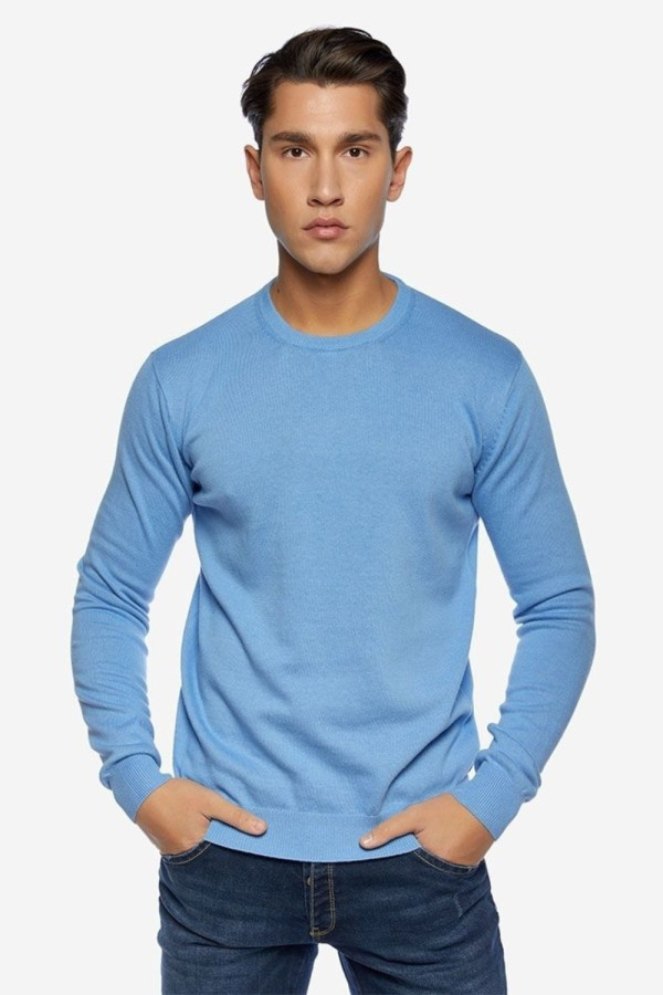 CAMARO ΑΝΔΡΙΚΗ ΠΛΕΚΤΗ ΜΠΛΟΥΖΑ SLIM FIT ΒΑΜΒΑΚΕΡΗ ΣΙΕΛ 24579-914-951